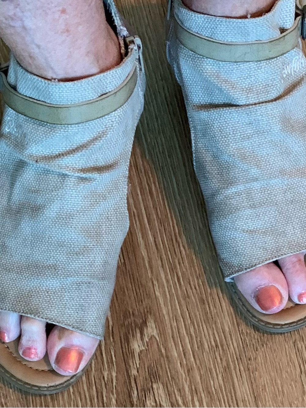 Blow fish Canvas Open-Toe Sandals in Light Beige